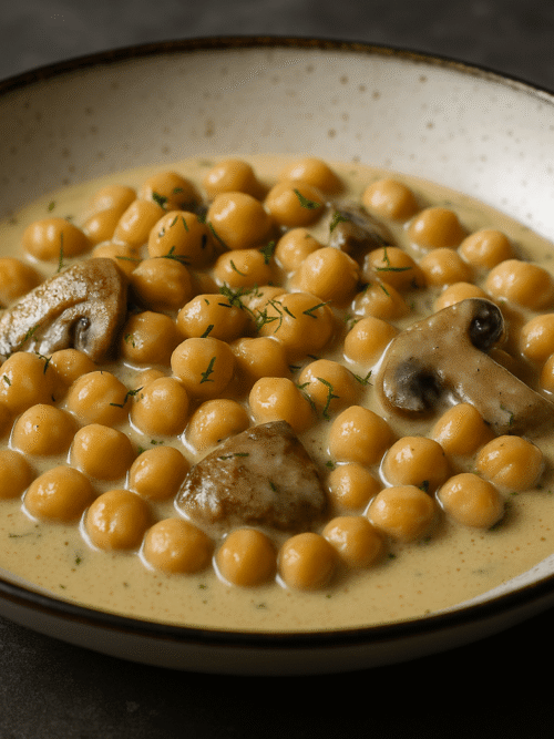 Garbanzos con Setas y Queso Brie | CocinaCanalla