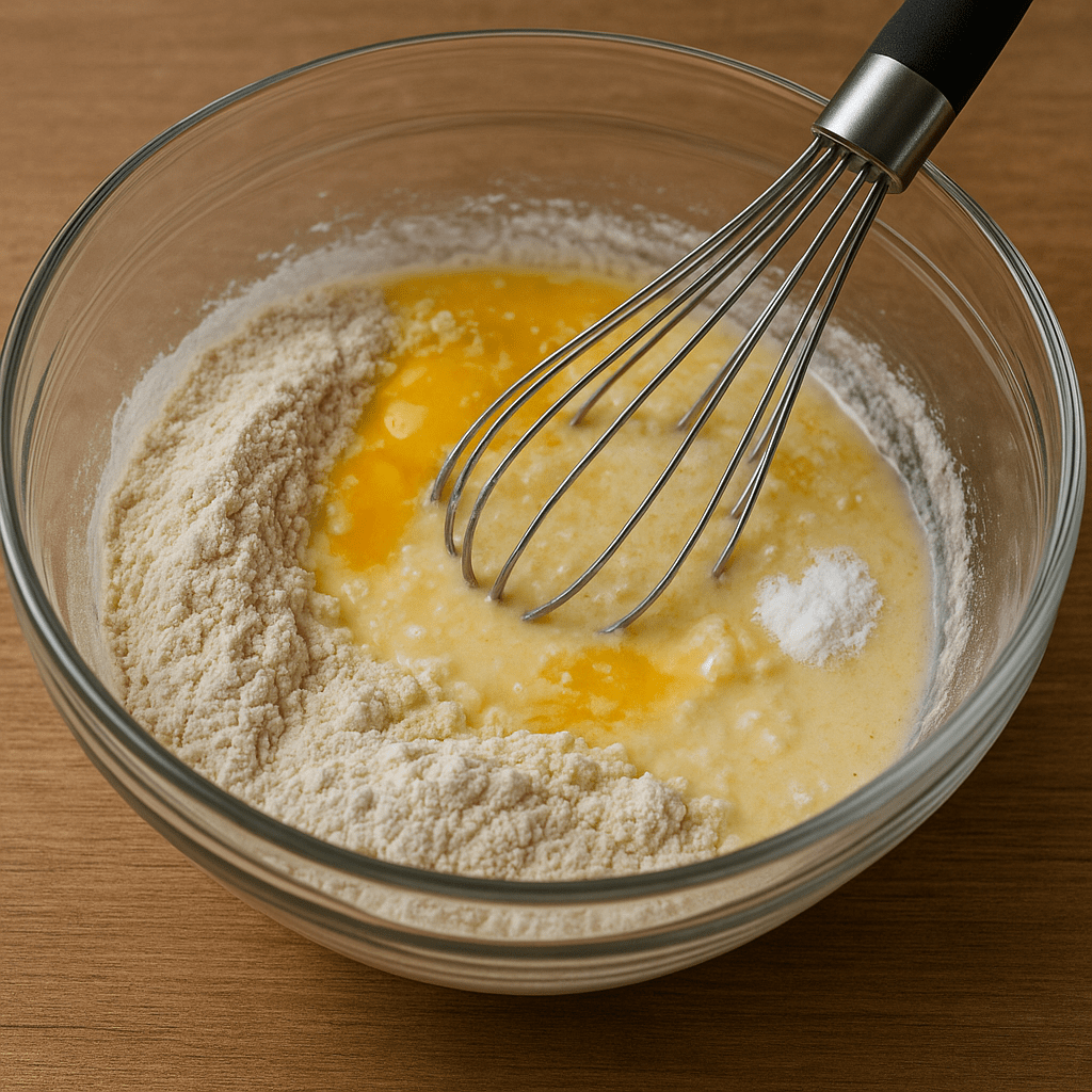 Mezclando ingredientes tortitas en tazón | CocinaCanalla