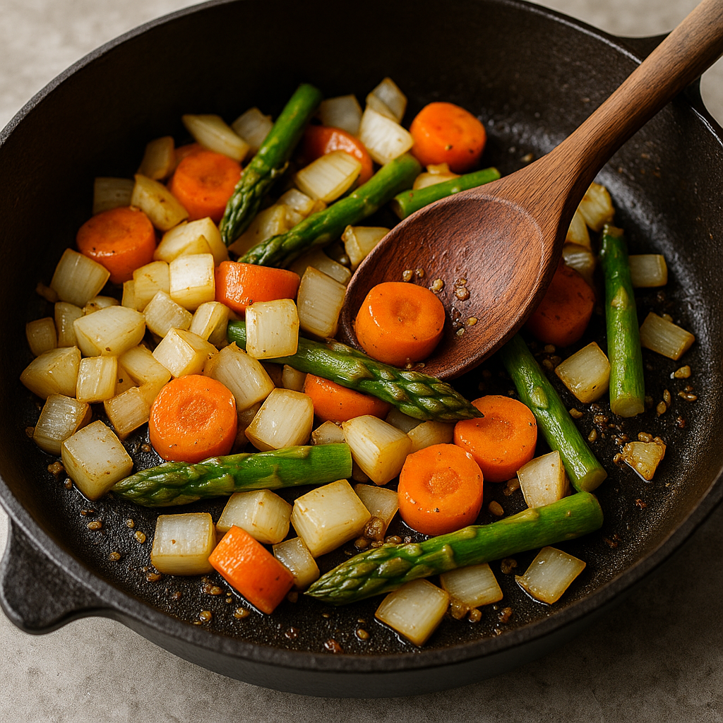Verduras salteadas en sartén de hierro | CocinaCanalla