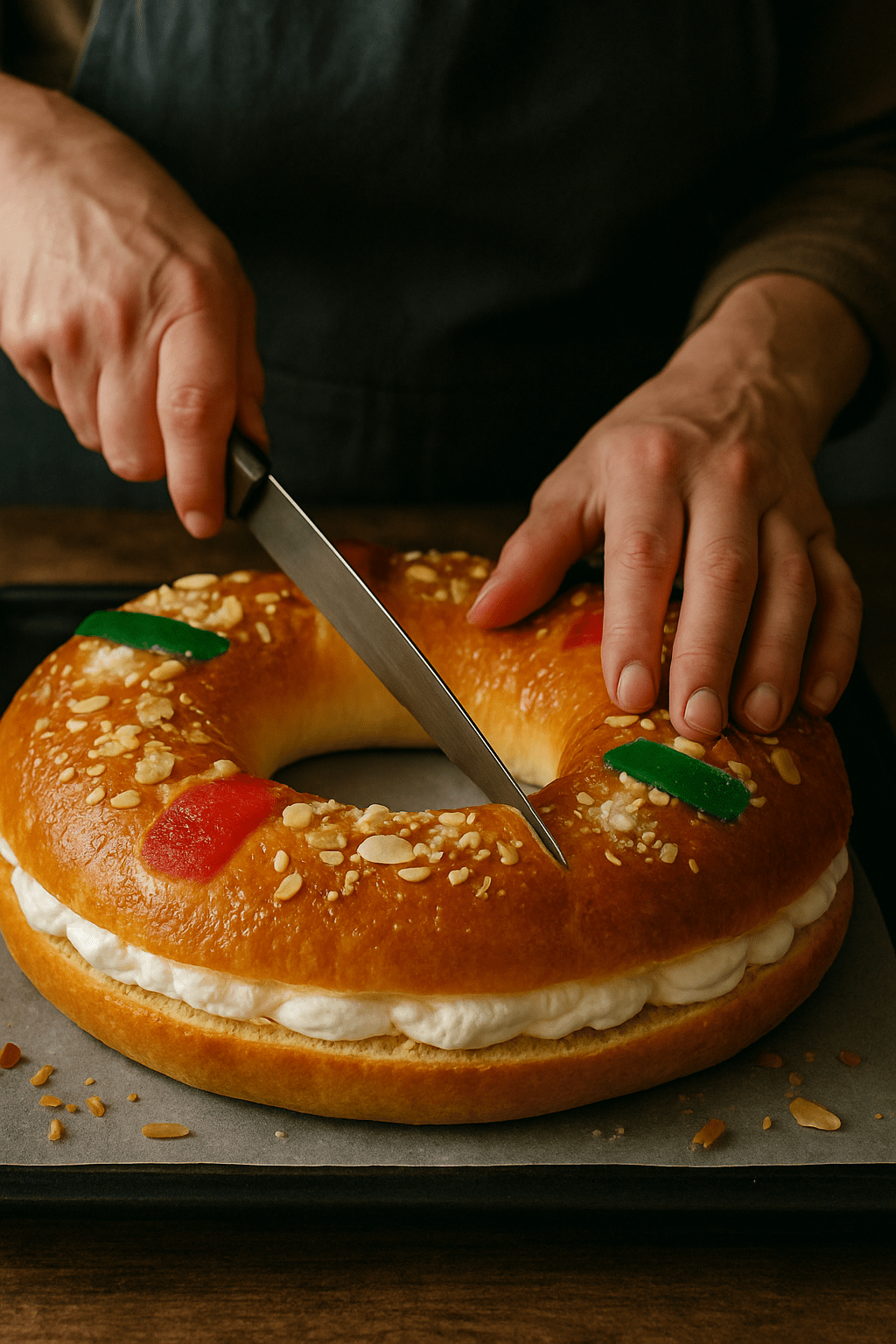 Roscón casero relleno nata | CocinaCanalla.es