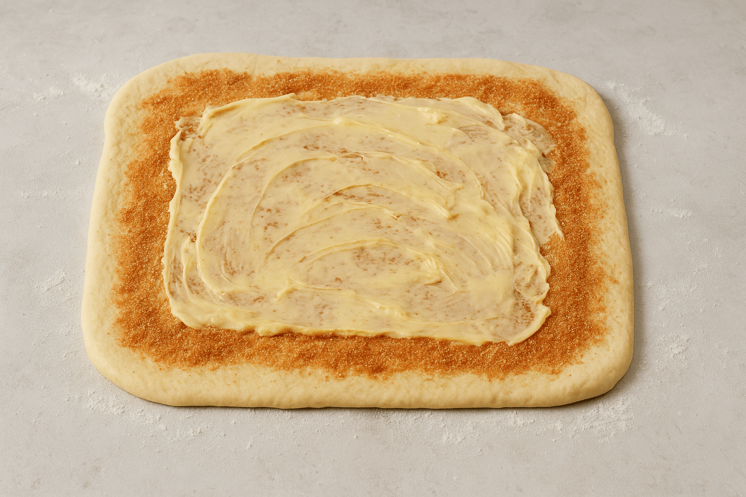 Mesa rectangular de rollos de canela | CocinaCanalla