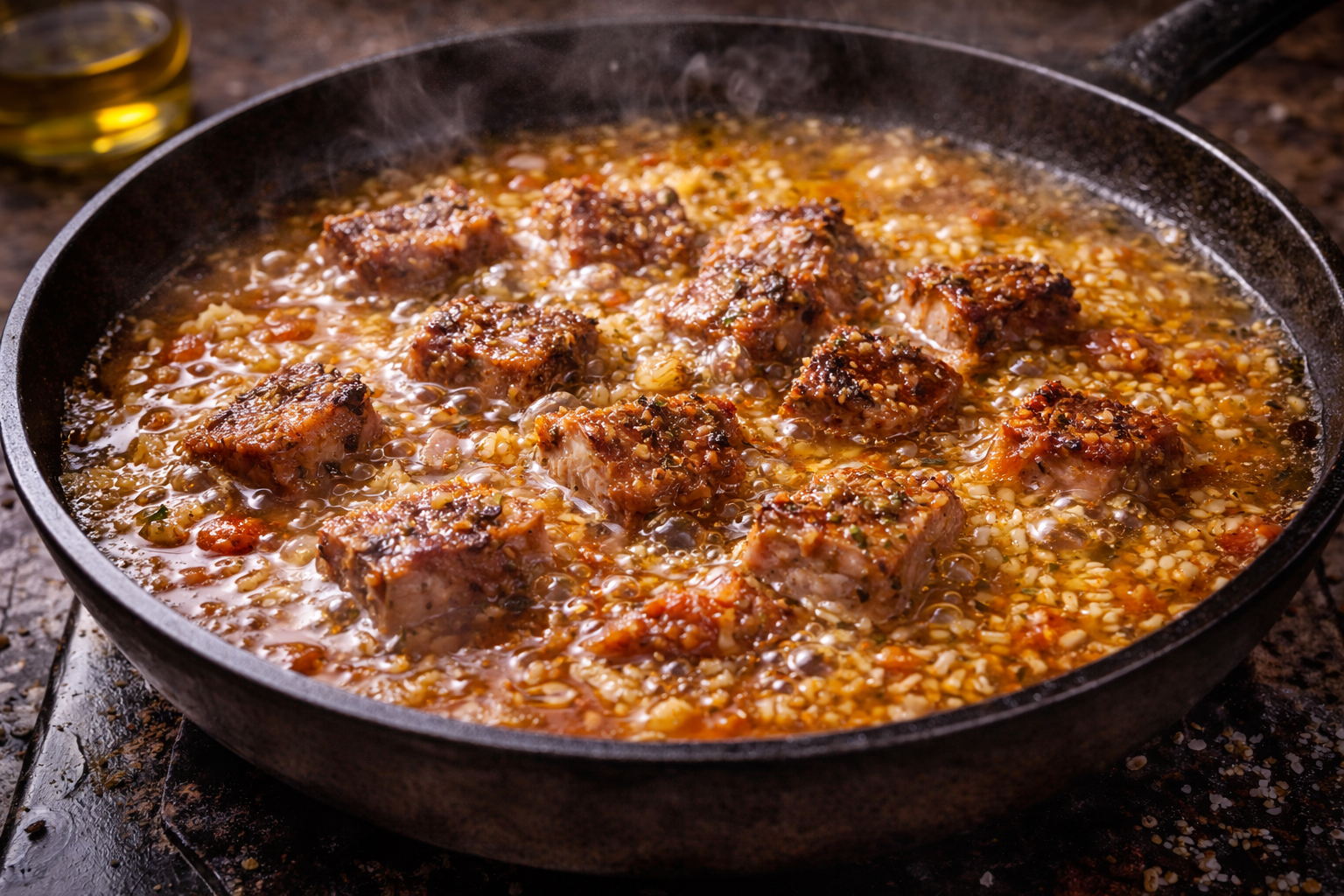 Costillas de cerdo con arroz al fuego | CocinaCanalla