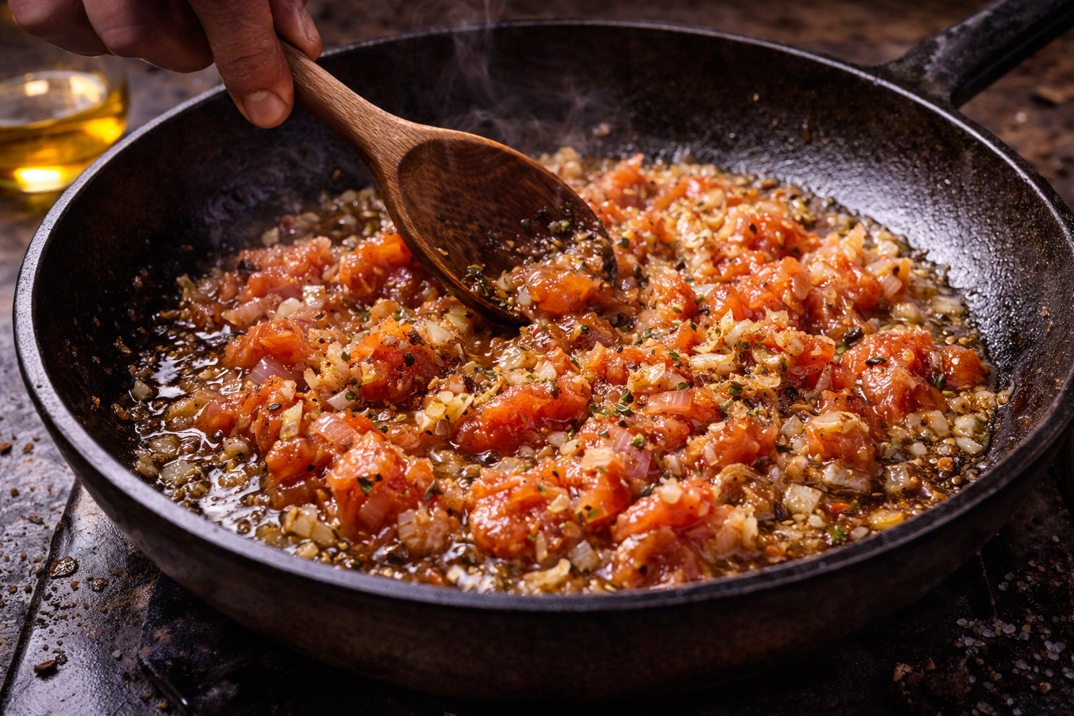 Sofrito en sartén de hierro | CocinaCanalla