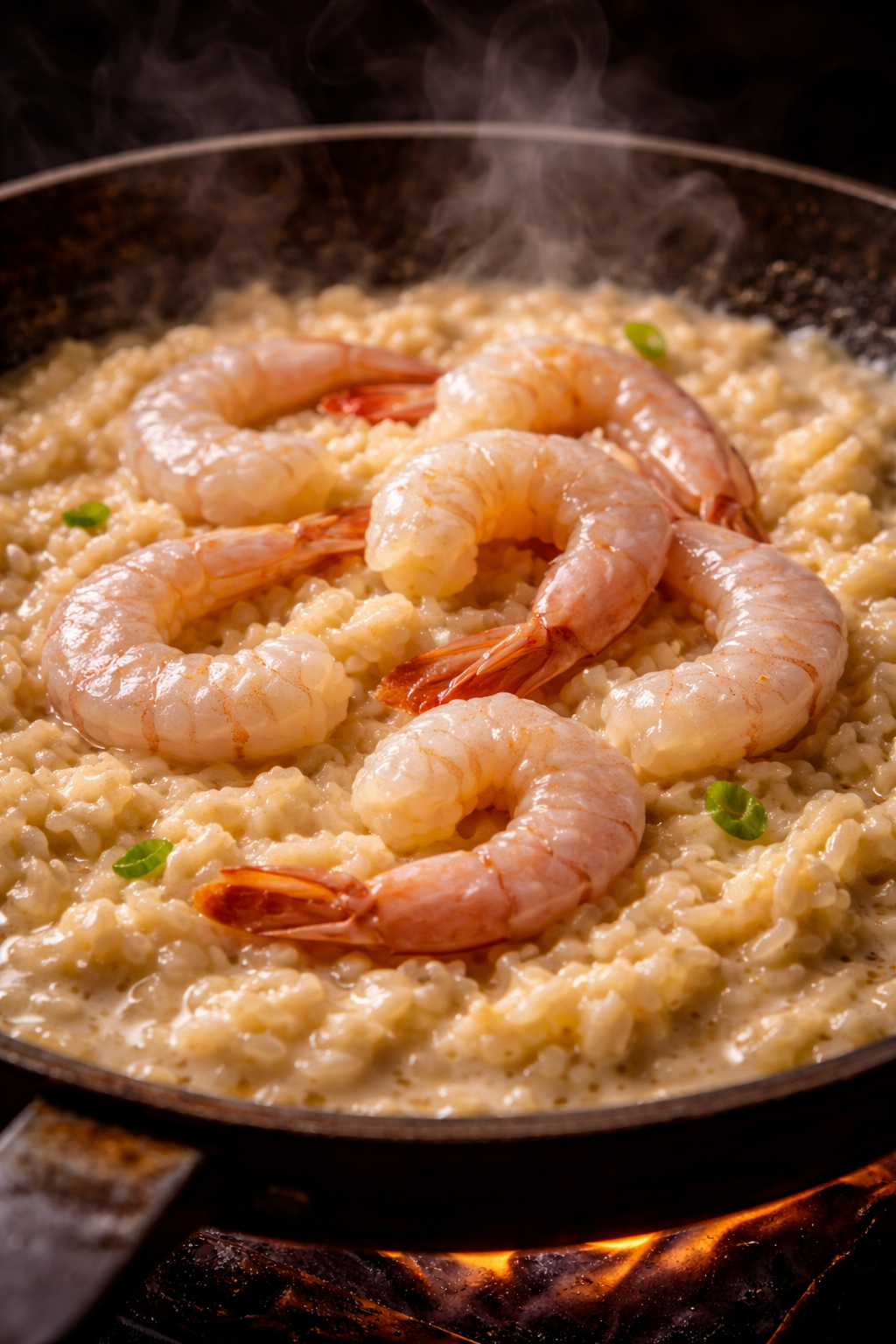 Langostinos frescos sobre risotto cremoso | CocinaCanalla