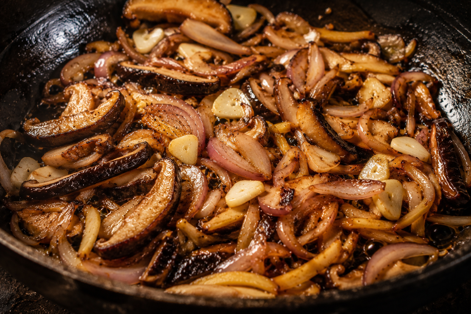 Shiitake cebolla y ajo | Cocina Canalla