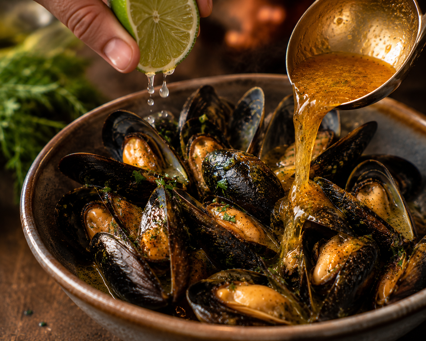 Mejillones con lima y salsa curry | Cocina Canalla